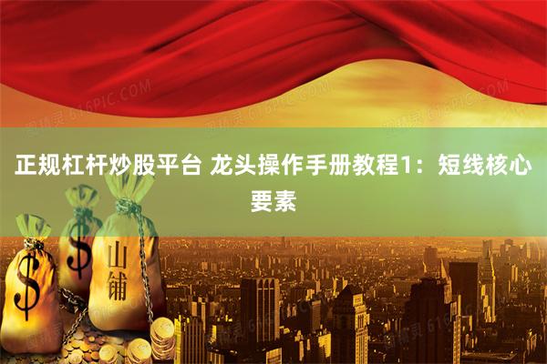 正规杠杆炒股平台 龙头操作手册教程1：短线核心要素